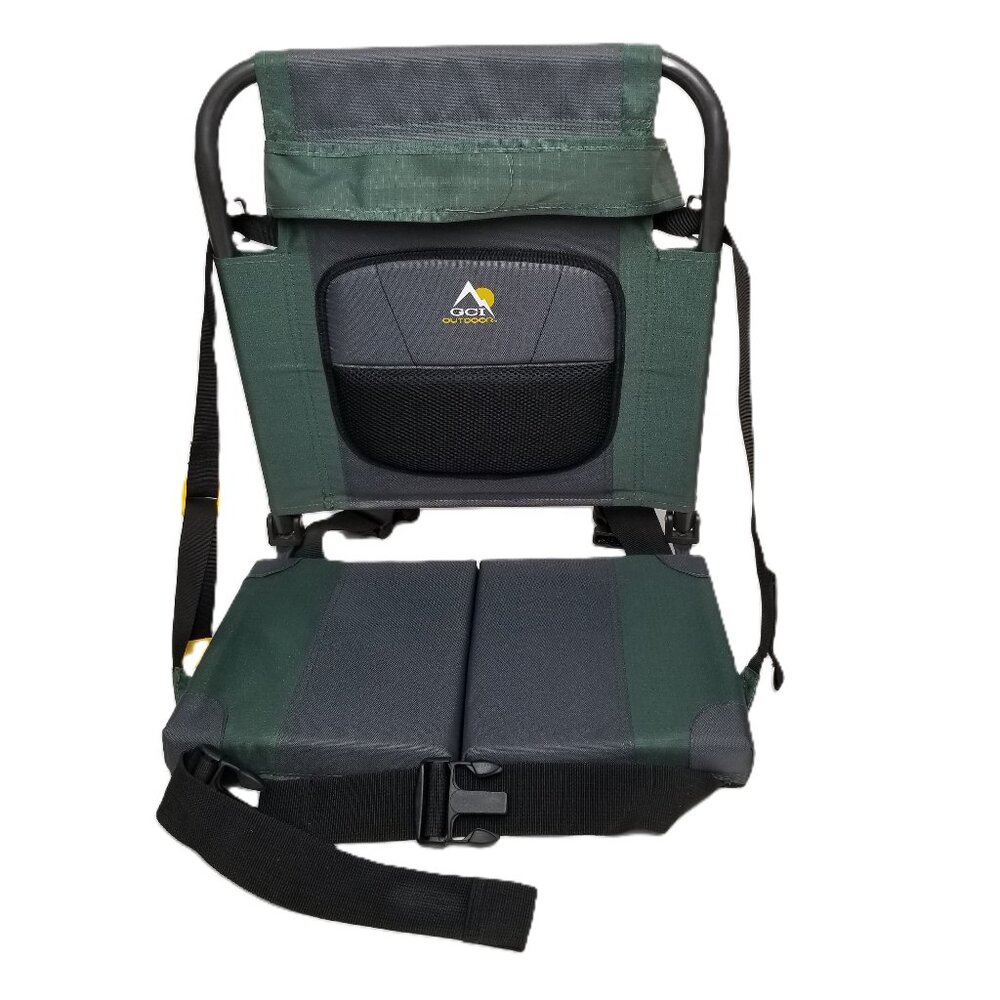 GCI Outdoor Stadium Seat Portable Bleacher Chair Green Gray Camping
